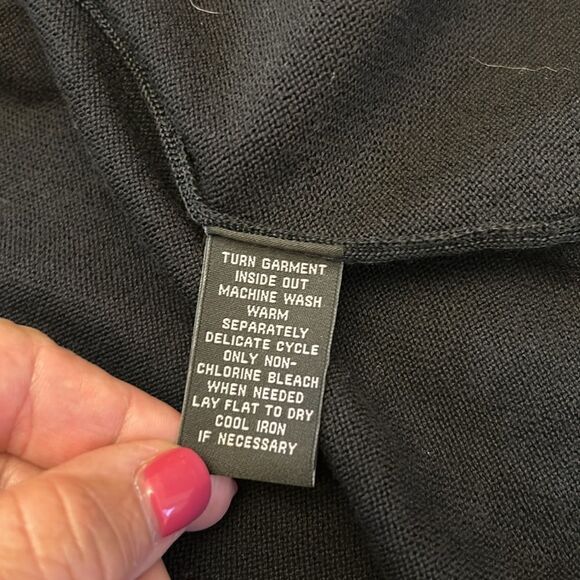 Investments black beaded sequined long sleeve open cardigan Size L EUC - Picture 8 of 8